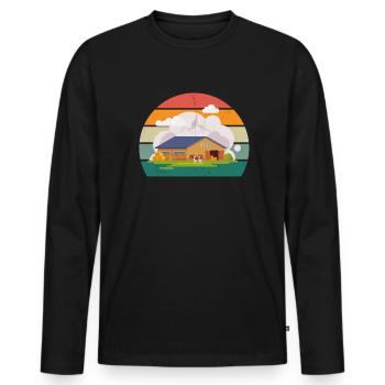 Farmer Farmer Tractor Stable Farm Animal Farmer - Men's Premium Organic Long Sleeve Shirt - black - Front - Nico (187cm)