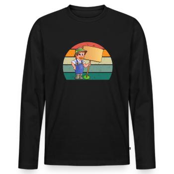 Bauer Bäuerin Traktor Stall Bauernhoftier Landwirt - Männer Premium Bio Langarmshirt - Schwarz - Vorne - Nico (187cm)