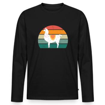 Llamas Alpaca Alpacas Lamamama Lamapapa Lama Lama - Men's Premium Organic Long Sleeve Shirt - black - Front - Nico (187cm)