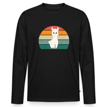 Llamas Alpaca Alpacas Lamamama Lamapapa Lama Lama - Men's Premium Organic Long Sleeve Shirt - black - Front - Nico (187cm)