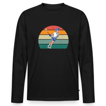 Lacrosse Lacrosse Racket Goal Throwing Lacrosse - Men's Premium Organic Long Sleeve Shirt - black - Front - Nico (187cm)