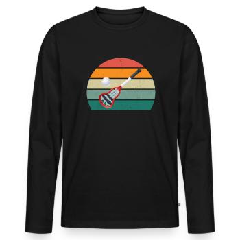 Lacrosse Lacrosse Racket Goal Throwing Lacrosse - Men's Premium Organic Long Sleeve Shirt - black - Front - Nico (187cm)
