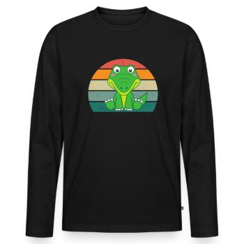 Alligator Alligators Reptiles Kayman Crocodile - Men's Premium Organic Long Sleeve Shirt - black - Front - Nico (187cm)