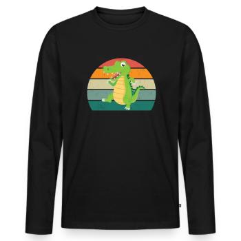 Alligator Alligators Reptiles Kayman Crocodile - Men's Premium Organic Long Sleeve Shirt - black - Front - Nico (187cm)