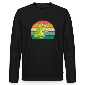 Alligator Alligators Reptiles Kayman Crocodile - Men's Premium Organic Long Sleeve Shirt - black - Front - Nico (187cm)