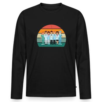 Aide à la guérison Infirmière en santé de guérison - T-shirt manches longues Premium bio Homme - noir - Devant - Nico (187cm)