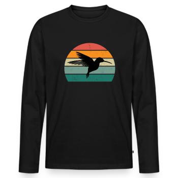 Hummingbirds fast wings wing beating hummingbird - Men's Premium Organic Long Sleeve Shirt - black - Front - Nico (187cm)