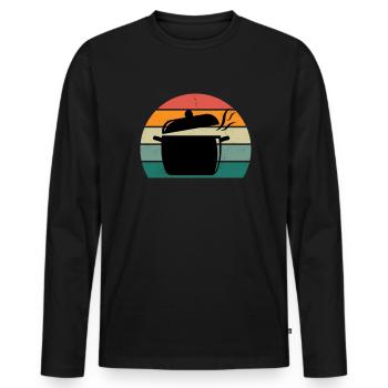 Kocher Chef Chef Cuisine Restaurant Bar Bistro - T-shirt manches longues Premium bio Homme - noir - Devant - Nico (187cm)