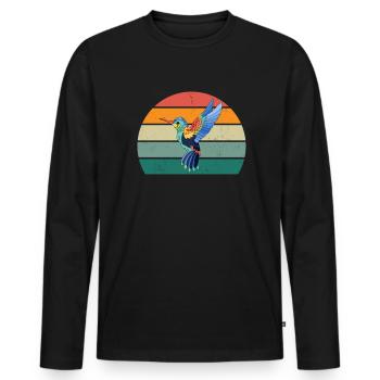 Hummingbirds fast wings wing beating hummingbird - Men's Premium Organic Long Sleeve Shirt - black - Front - Nico (187cm)