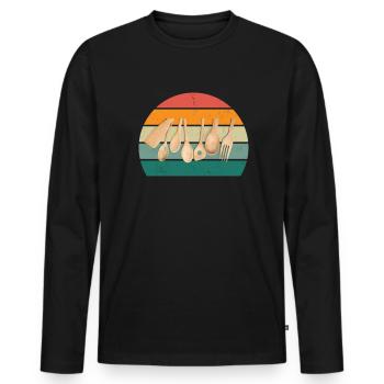 Kocher Chef Chef Cuisine Restaurant Bar Bistro - T-shirt manches longues Premium bio Homme - noir - Devant - Nico (187cm)