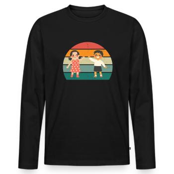 Children Kindergarten Play Young Girls Child - Men's Premium Organic Long Sleeve Shirt - black - Front - Nico (187cm)