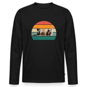 Cat Kätzchen Katzenmama Katzenpapa Frauchen Katze - Männer Premium Bio Langarmshirt - Schwarz - Vorne - Nico (187cm)