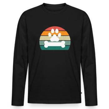 Chat Chaton Chat Maman Chat Papa Maîtresse Chat - T-shirt manches longues Premium bio Homme - noir - Devant - Nico (187cm)
