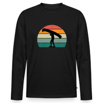 Kanufahrer Kanute Kanufahrt Kajak Slalom Kanu - Männer Premium Bio Langarmshirt - Schwarz - Vorne - Nico (187cm)