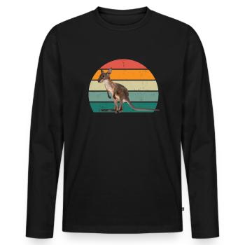 Kangaroos Kangaroo Bag Jumping Boxing Kangaroo - Men's Premium Organic Long Sleeve Shirt - black - Front - Nico (187cm)
