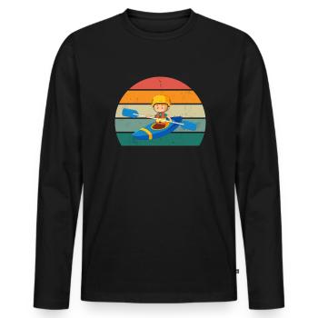 Canoéiste Canoéiste Canoéiste Kayak Slalom Canoë - T-shirt manches longues Premium bio Homme - noir - Devant - Nico (187cm)