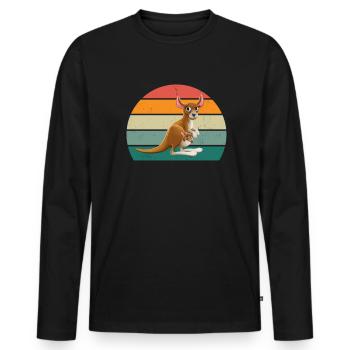 Kängurus Kängurubeutel Springen Boxen känguru - Männer Premium Bio Langarmshirt - Schwarz - Vorne - Nico (187cm)