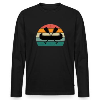 Kanufahrer Kanute Kanufahrt Kajak Slalom Kanu - Männer Premium Bio Langarmshirt - Schwarz - Vorne - Nico (187cm)
