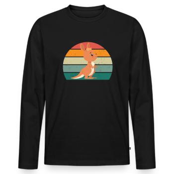 Kängurus Kängurubeutel Springen Boxen känguru - Männer Premium Bio Langarmshirt - Schwarz - Vorne - Nico (187cm)