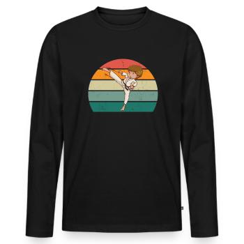 Kampfsportler Kampfsport Judo Aikido Karate Boxen - Männer Premium Bio Langarmshirt - Schwarz - Vorne - Nico (187cm)