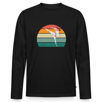 Kampfsportler Kampfsport Judo Aikido Karate Boxen - Männer Premium Bio Langarmshirt - Schwarz - Vorne - Nico (187cm)