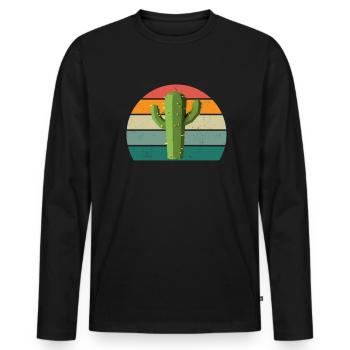 Cacti Spine Desert Desert Plant Aloe Cactus - Men's Premium Organic Long Sleeve Shirt - black - Front - Nico (187cm)