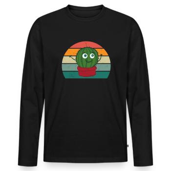 Cacti Spine Desert Desert Plant Aloe Cactus - Men's Premium Organic Long Sleeve Shirt - black - Front - Nico (187cm)