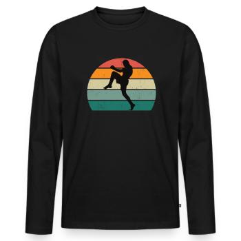 Kampfsportler Kampfsport Judo Aikido Karate Boxen - Männer Premium Bio Langarmshirt - Schwarz - Vorne - Nico (187cm)