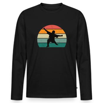 Kampfsportler Kampfsport Judo Aikido Karate Boxen - Männer Premium Bio Langarmshirt - Schwarz - Vorne - Nico (187cm)