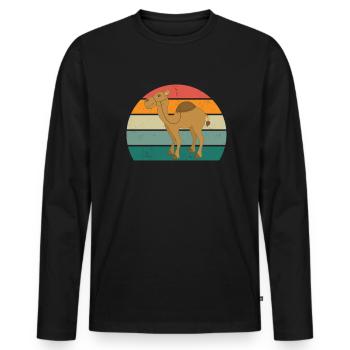 Camels Camel Desert Arabia Dromedary Camel - Men's Premium Organic Long Sleeve Shirt - black - Front - Nico (187cm)