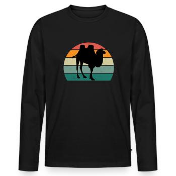 Kamele Trampeltier Wüste Arabien Dromedar Kamel - Männer Premium Bio Langarmshirt - Schwarz - Vorne - Nico (187cm)