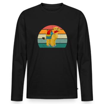 Camels Camel Desert Arabia Dromedary Camel - Men's Premium Organic Long Sleeve Shirt - black - Front - Nico (187cm)
