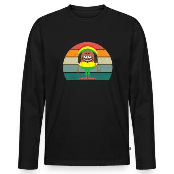 Cheer Jamaïcain Jamaïcain Sprint Jamaïque Jamaïque - T-shirt manches longues Premium bio Homme - noir - Devant - Nico (187cm)