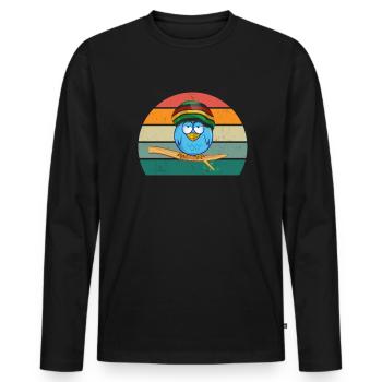 Cheer Jamaïcain Jamaïcain Sprint Jamaïque Jamaïque - T-shirt manches longues Premium bio Homme - noir - Devant - Nico (187cm)