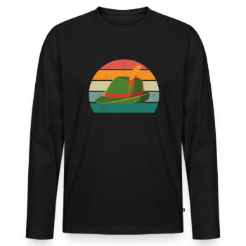 Chasse Chasseur Chasse Corn Gibier forestier forestier - T-shirt manches longues Premium bio Homme - noir - Devant - Nico (187cm)