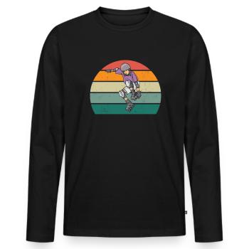 Patineur à roues alignées Patineur à roues alignées Patineurs à roues alignées - T-shirt manches longues Premium bio Homme - noir - Devant - Nico (187cm)