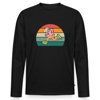 Patineur à roues alignées Patineur à roues alignées Patineurs à roues alignées - T-shirt manches longues Premium bio Homme - noir - Devant - Nico (187cm)