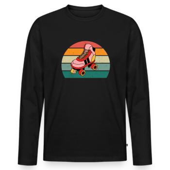 Patineur à roues alignées Patineur à roues alignées Patineurs à roues alignées - T-shirt manches longues Premium bio Homme - noir - Devant - Nico (187cm)