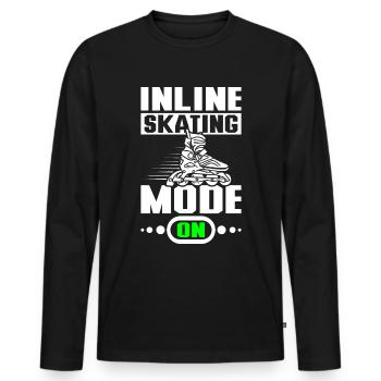 Mode patin à roues alignées activé - T-shirt manches longues Premium bio Homme - noir - Devant - Nico (187cm)