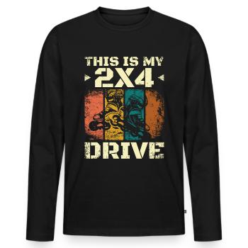 Ceci est mon lecteur 2x4 Patin à roues alignées - T-shirt manches longues Premium bio Homme - noir - Devant - Nico (187cm)