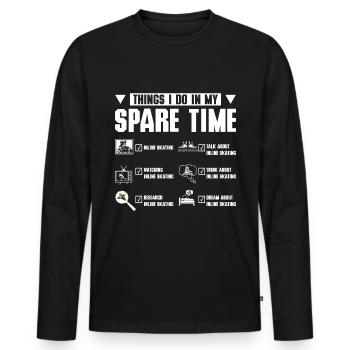 Things I do in my spare time rollerblade - Men's Premium Organic Long Sleeve Shirt - black - Front - Nico (187cm)