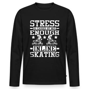 Le stress est causé par le manque de patin à roues alignées - T-shirt manches longues Premium bio Homme - noir - Devant - Nico (187cm)
