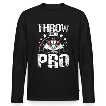 Throw like a pro, darts player - Men's Premium Organic Long Sleeve Shirt - black - Front - Nico (187cm)