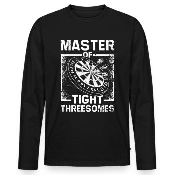 Master of tight threesomes - Men's Premium Organic Long Sleeve Shirt - black - Front - Nico (187cm)