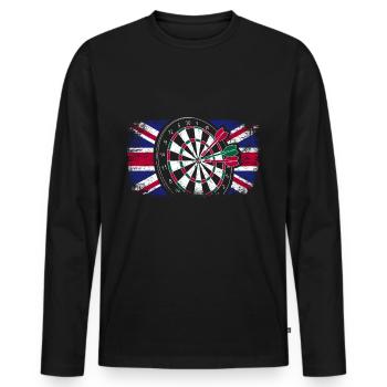 England flag great britain playing darts - Männer Premium Bio Langarmshirt - Schwarz - Vorne - Nico (187cm)