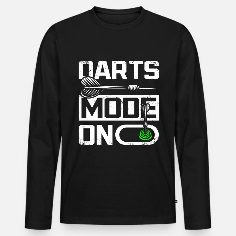 Darts mode on - Männer Premium Bio Langarmshirt - Schwarz