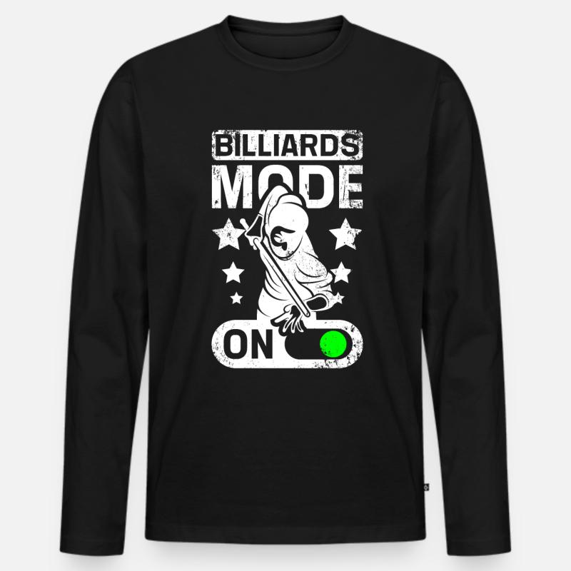 Billiards mode on - Männer Premium Bio Langarmshirt - Schwarz