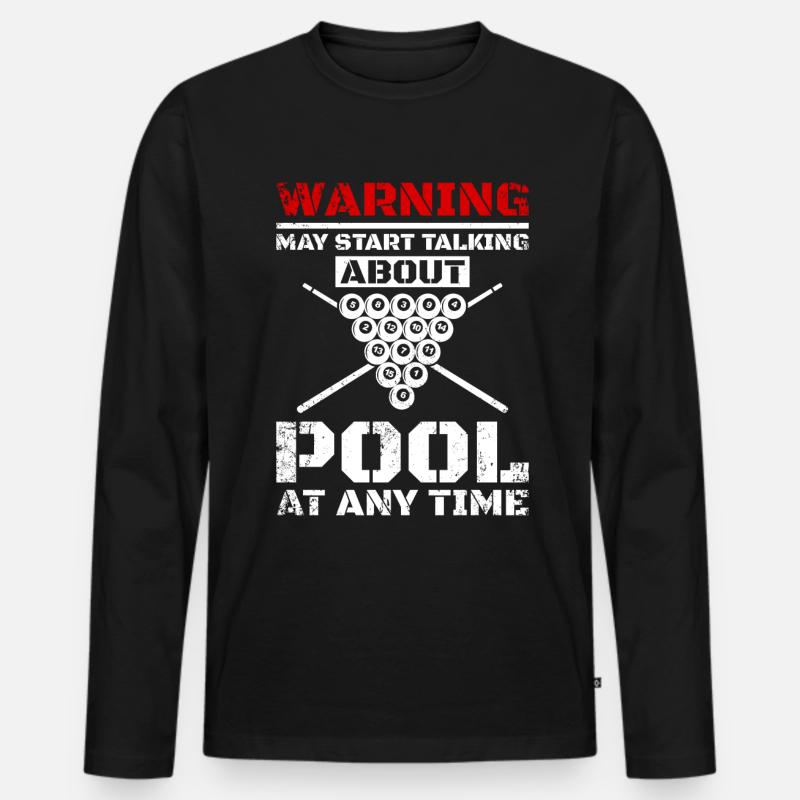 Talking about billiards pool - Männer Premium Bio Langarmshirt - Schwarz