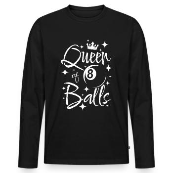 Pool billard queen of 8 balls - Männer Premium Bio Langarmshirt - Schwarz - Vorne - Nico (187cm)