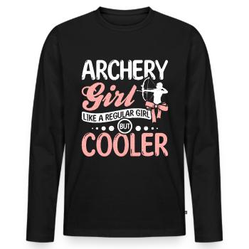 Archery girl like a regular girl but cooler - Men's Premium Organic Long Sleeve Shirt - black - Front - Nico (187cm)
